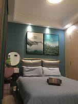67㎡北歐兩居之主臥床品布置效果圖