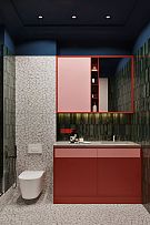80㎡后现代两居之主卫浴室柜设计效果图