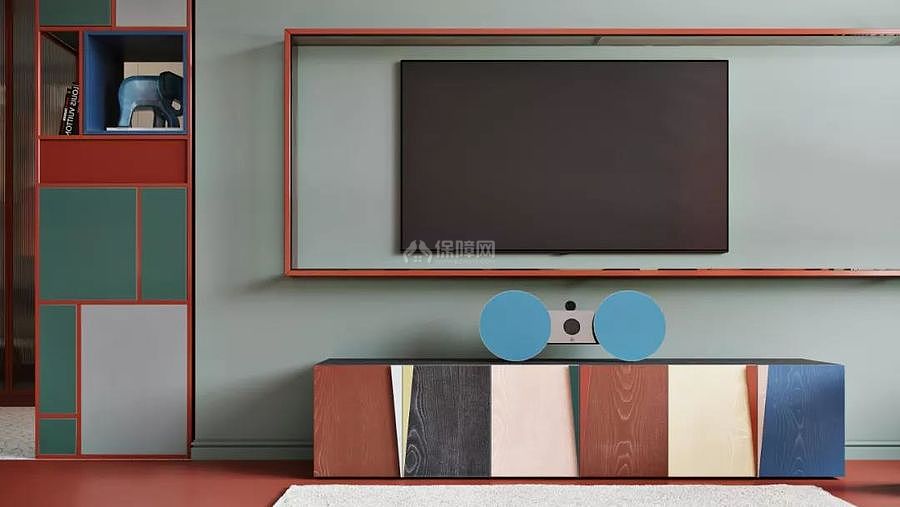 80㎡后现代两居之电视墙设计效果图
