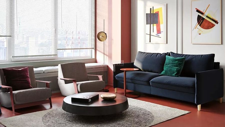 80㎡后现代两居之沙发布置效果图