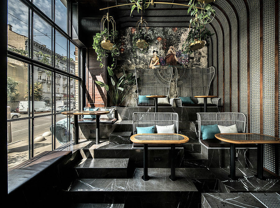 现代越南菜餐厅之一楼墙面装修效果图