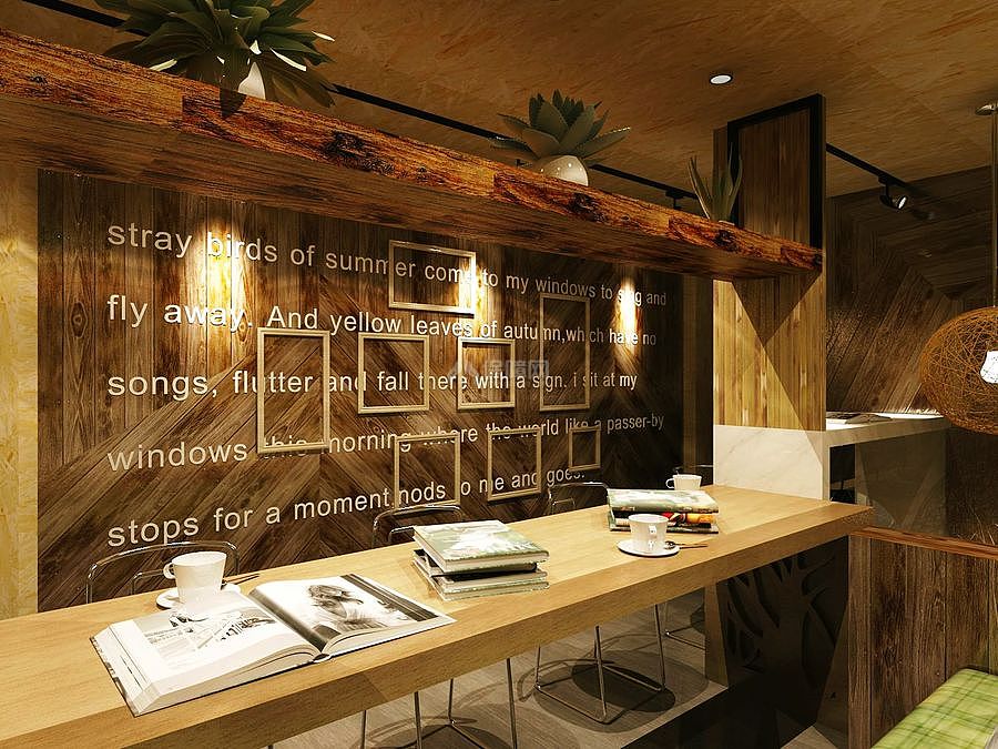 几木咖啡馆之墙面装饰效果图