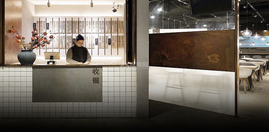 “干了這碗面”店之收銀臺(tái)裝修設(shè)計(jì)效果圖