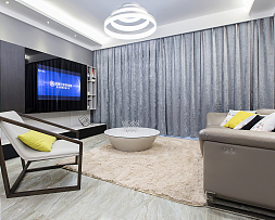 78㎡现代简约风两居之客厅地毯装饰效果图