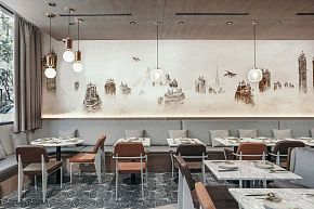 山海餐厅之用餐区墙面装修效果图