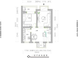 55㎡混搭复式之户型图