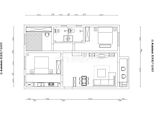 93㎡清新北歐兩居之戶型圖
