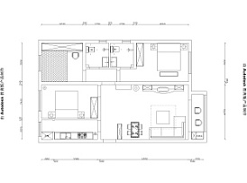 93㎡清新北欧两居之户型图