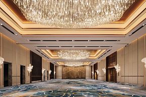 珠海仁恒洲际酒店之宴会厅吊顶设计效果图
