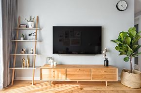 89㎡北欧小清新三居之电视墙效果图