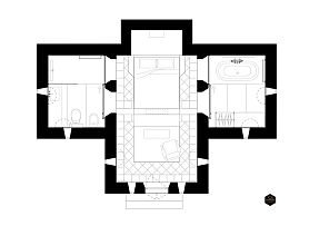 新哥特式教堂酒店之平面布局圖