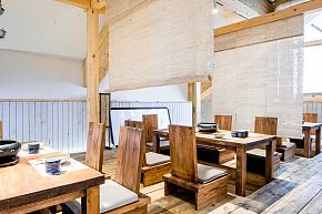 山海燒肉店之席簾隔斷效果圖