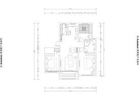 145㎡美式三居之户型图