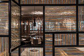 无锡山海津餐厅之竹子隔断设计效果图