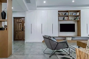 135㎡现代三居之电视墙设计效果图