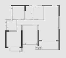 179㎡现代三居之原始结构图