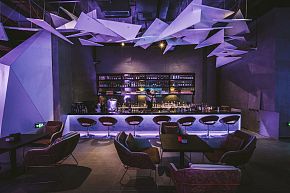 WEE CLUB时尚夜店之紫色空间吧台设计效果图