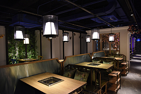 野妹經(jīng)典火鍋店之座位隔斷設(shè)計(jì)效果圖