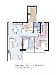 108㎡简约木色住宅之空间布局图