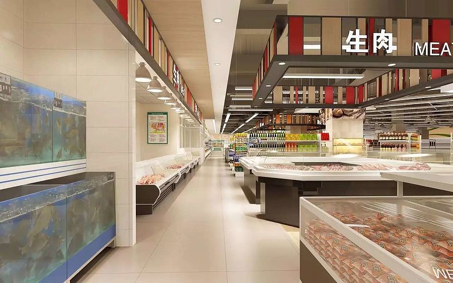 黄山超市海鲜肉类区装修效果图