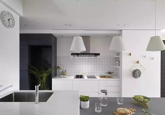75平方北欧简装开放式厨房效果图