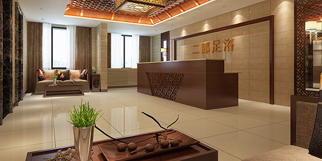 重慶二郎足浴店裝修效果圖案例