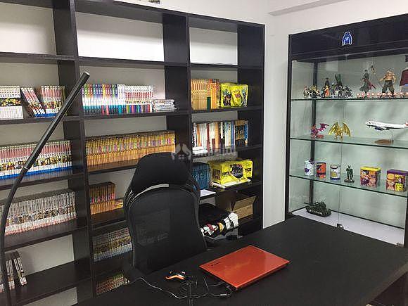 简约黑白灰书房书架设计效果图