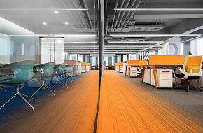 橙联办公空间办公区域设计效果图