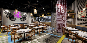 日日香鵝肉飯店大廳格局設(shè)計(jì)效果圖