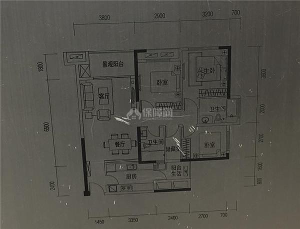 95平現(xiàn)代風三居戶型圖
