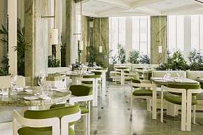 法国菜餐厅大厅座位布置效果图