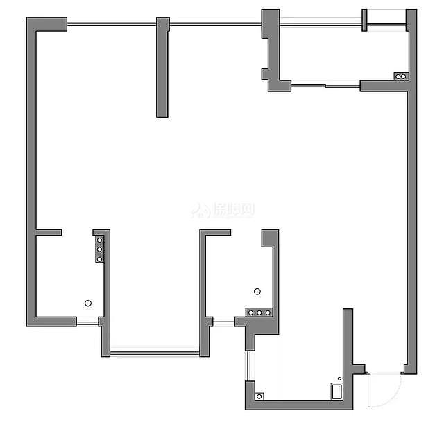 三室两厅两卫原始平面图