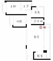 113平简欧三居原始结构图