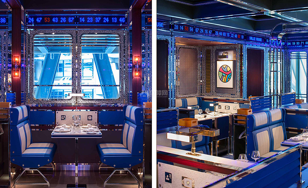 Bob Bob Cité法国餐厅蓝色主题厅部分细节图