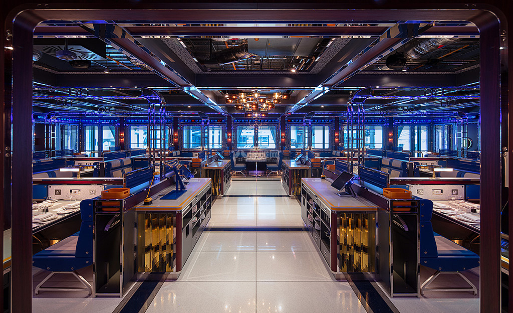 Bob Bob Cité法国餐厅蓝色主题厅整体效果图