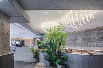 浆·凝餐饮店绿植装饰效果图