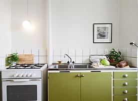60平清新小户型开放式厨房设计效果图