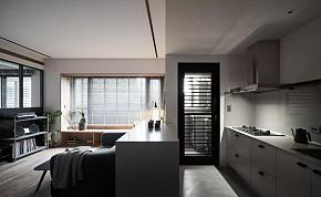 45平现代公寓开放式厨房装修效果图