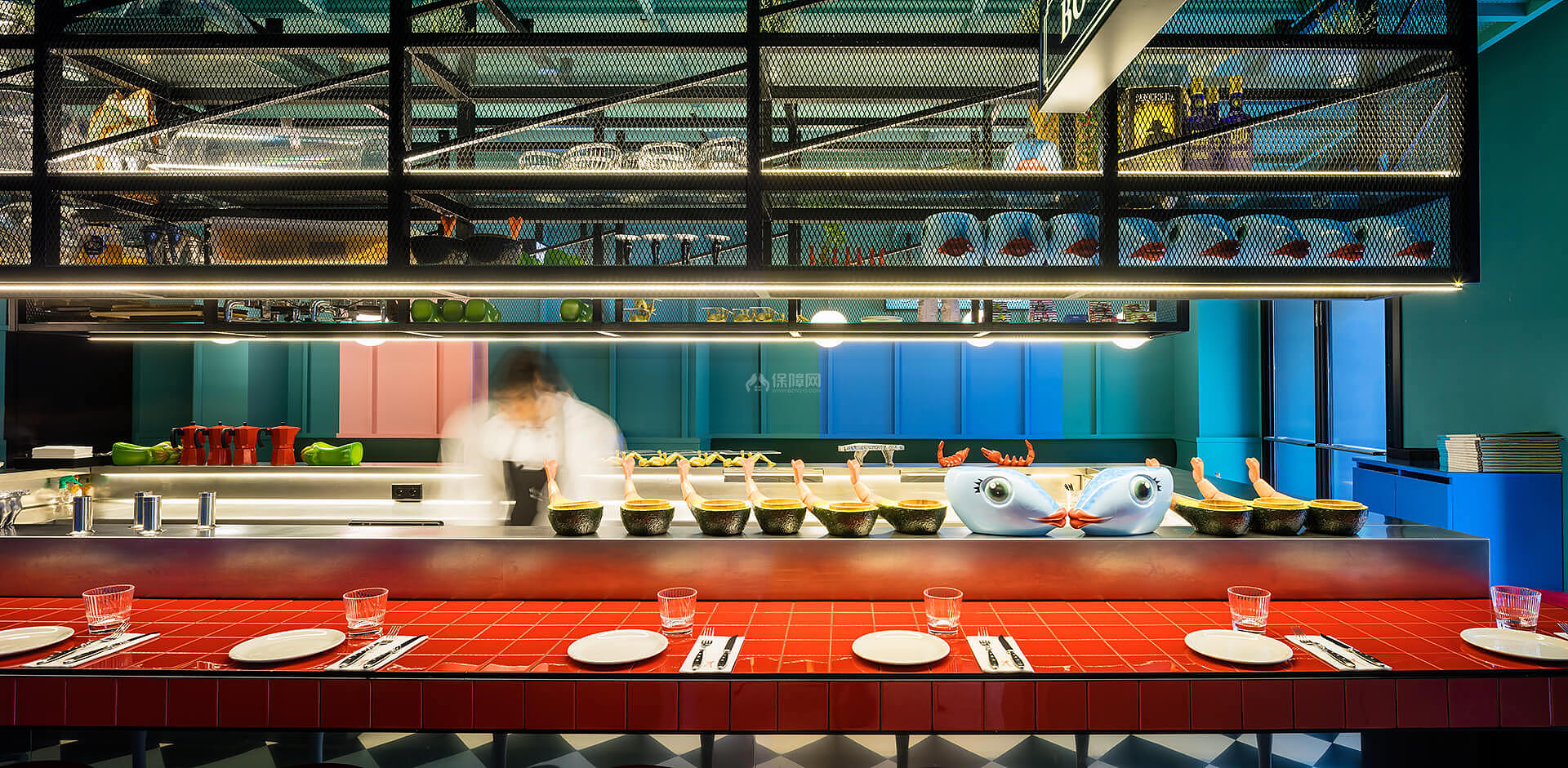 马德里街头文化餐厅操作台设计效果图