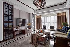 128㎡現(xiàn)代新中式電視背景墻設(shè)計(jì)效果圖