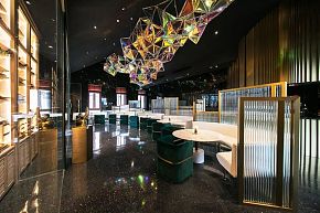 翠玲珑CUI餐饮三楼大厅装修设计效果图