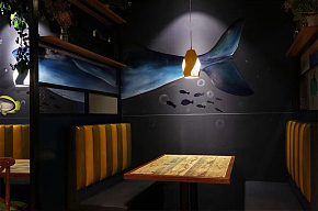 津魚主題餐廳自然文化用餐區(qū)裝潢效果圖