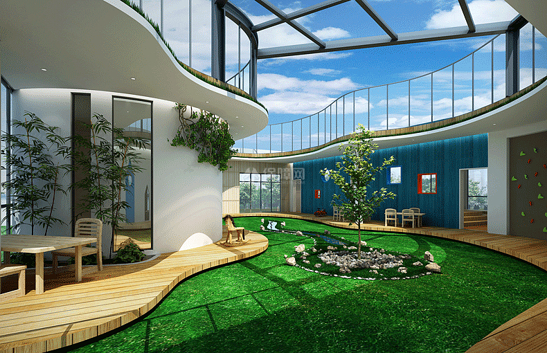 德国际幼儿园院落顶部遮盖设计