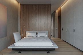 124㎡现代简约公寓卧室衣柜设计效果图
