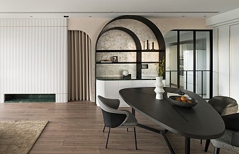 166㎡簡約公寓餐廳設(shè)計(jì)布置效果圖