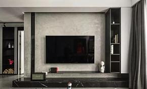 125㎡家装黑白灰电视背景墙设计