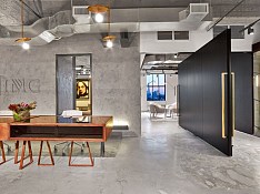 IMG娛樂公司辦公室前臺(tái)設(shè)計(jì)效果圖