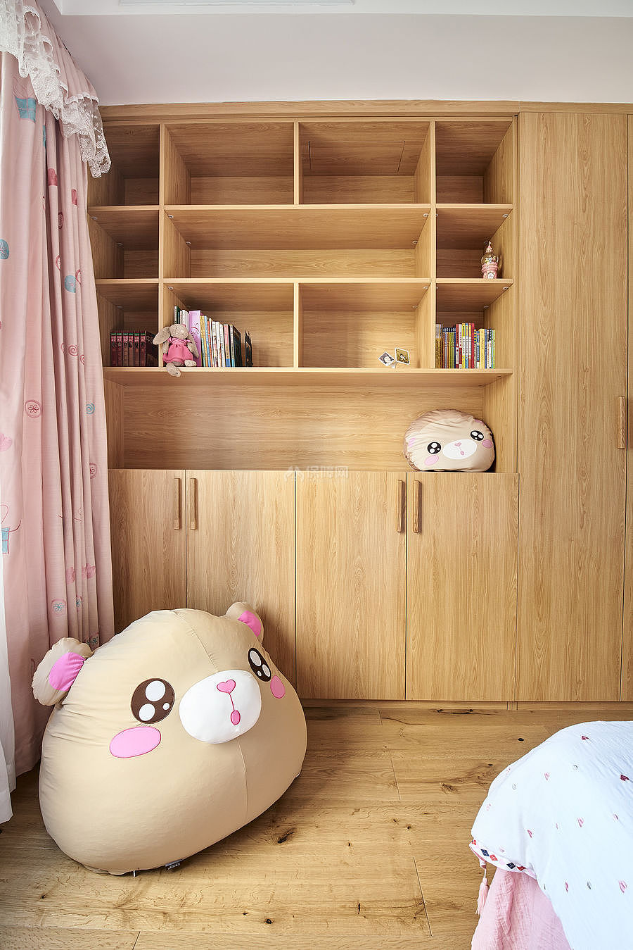 130平方日式儿童房书柜设计效果图