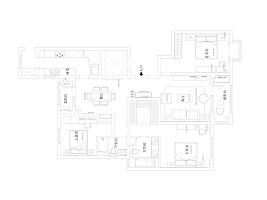 140㎡北歐風(fēng)三居戶型圖