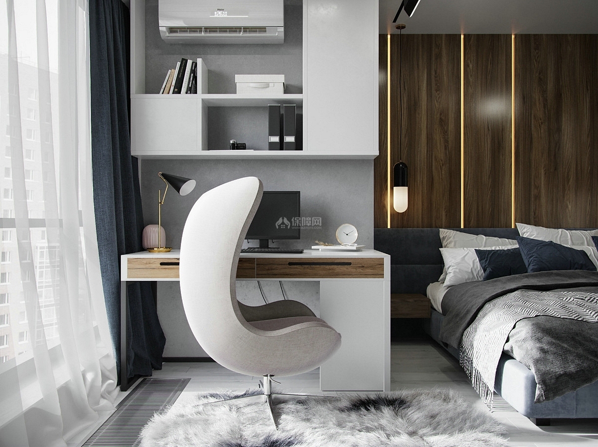 现代榻榻米卧室 书桌 书柜 衣柜 椅子 摆件-室内设计-拓者设计吧